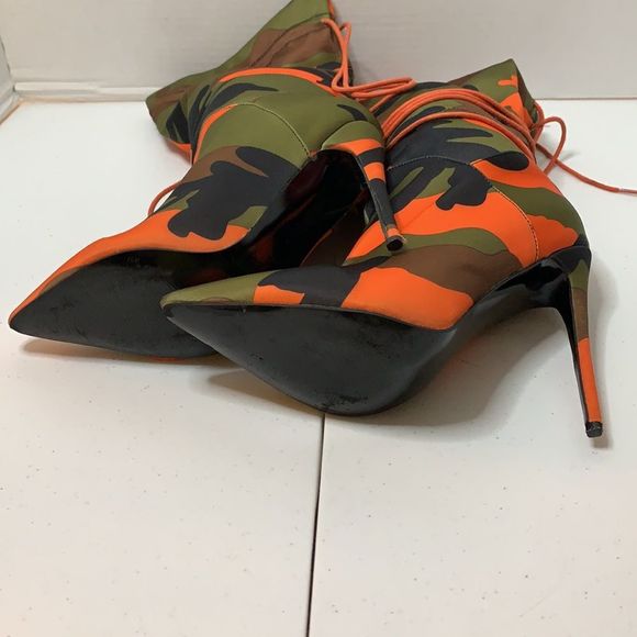 Camouflage Women’s Stilettos Ankle Boots Size 7.5 (38) - Picture 5 of 11